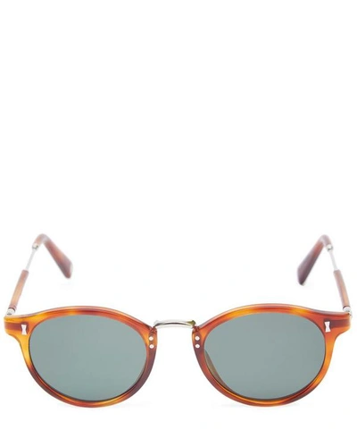 Shop Cubitts Flaxman Round Acetate Sunglasses In Yellow