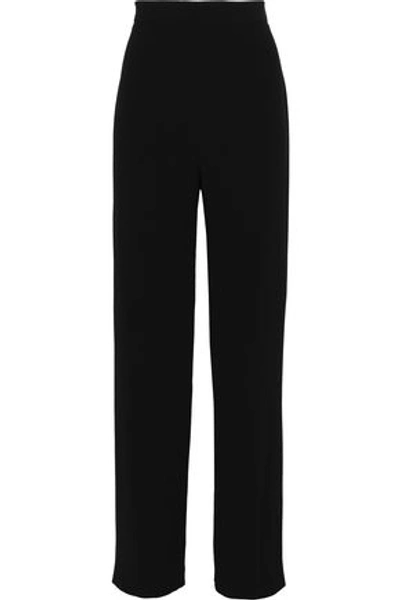 Shop Balmain Crepe Straight-leg Pants In Black