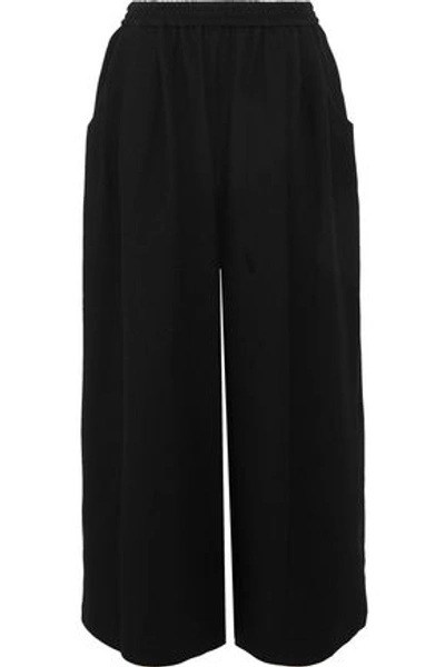 Shop Tome Woman Pleated Crepe Wide-leg Pants Black