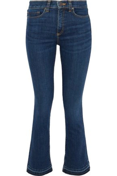 Shop Veronica Beard Carolyn Mid-rise Bootcut Jeans In Mid Denim