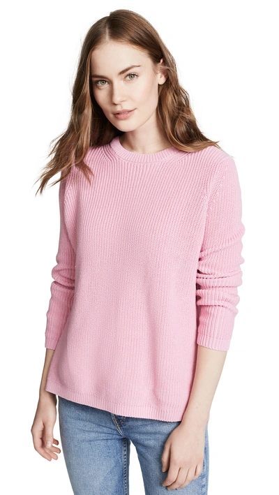 Shop 525 America Shaker Crew Sweater In Seashell Pink