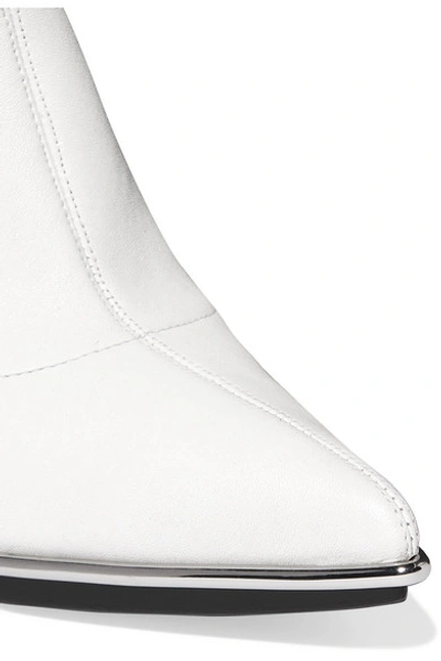 Shop Alexander Wang Cara Leather Ankle Boots In White