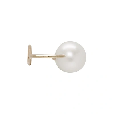 Shop Saskia Diez Gold Wire Pearl Ear Cuff In Rose