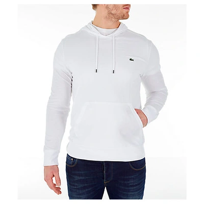 Shop Lacoste Men's Long Sleeve Hoodie T-shirt In White Size Medium Cotton