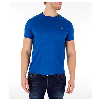 Shop Lacoste Men's Pima Crew T-shirt In Blue Size Large Cotton