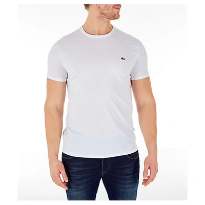 Shop Lacoste Men's Pima Crew T-shirt In White Size Large Cotton