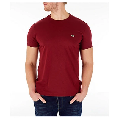 Shop Lacoste Men's Pima Crew T-shirt In Red Size Medium Cotton