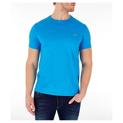 Shop Lacoste Men's Pima Crew T-shirt In Blue