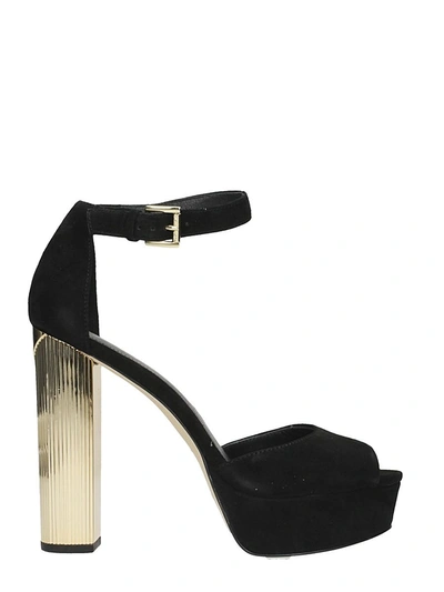 Shop Michael Kors Paloma Sandals In Black Suede