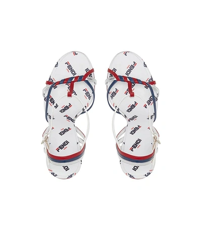 Shop Fendi Mania Sandals In White