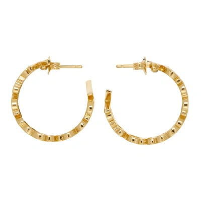 Shop Versace Gold Vintage Logo Small Hoop Earrings In D00h Gold