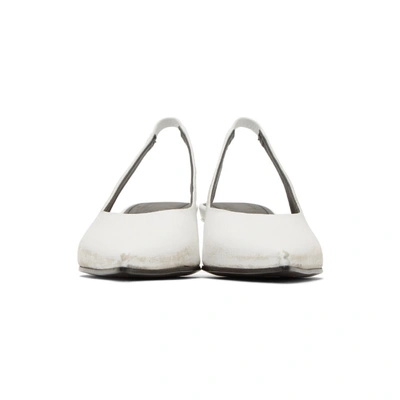 Shop Mm6 Maison Margiela White Slingback Heels In T1005 Cloud