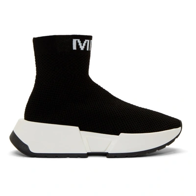 Shop Mm6 Maison Margiela Black Second Skin High-top Sneakers