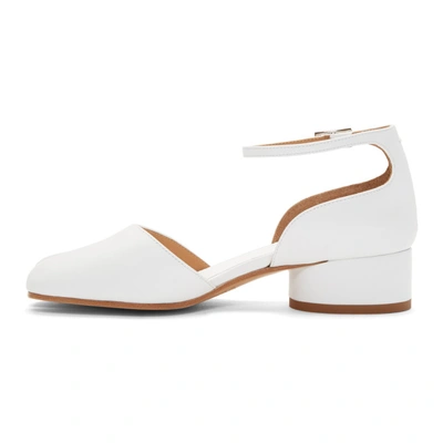 Shop Maison Margiela White Tabi Ankle Strap Heels