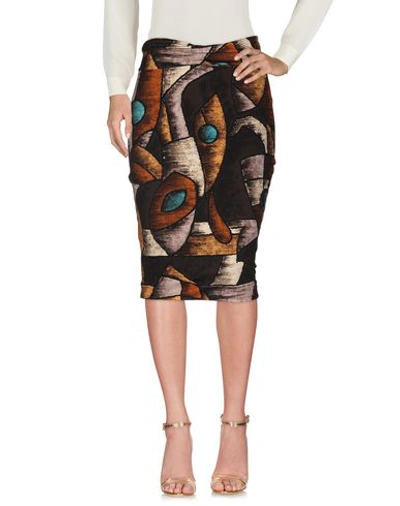 Shop Paul Smith Midi Skirts In Brown