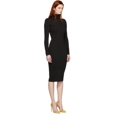 Shop Dsquared2 Black Jersey Turtleneck Dress In 900 Black