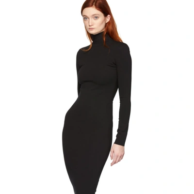 Shop Dsquared2 Black Jersey Turtleneck Dress In 900 Black