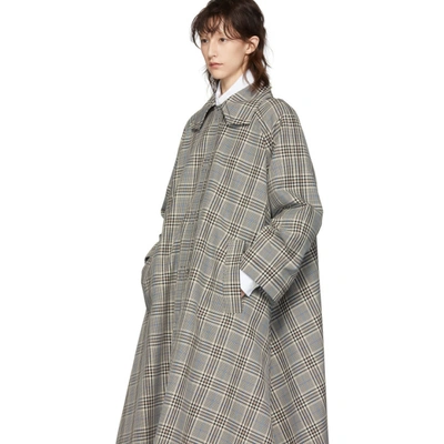 Shop Mm6 Maison Margiela Beige And Black Oversized Check Coat In 001f Check