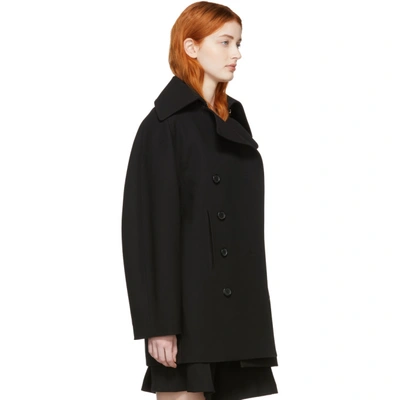 Shop Chloé Chloe Black Wool Crepe Compact Coat In 001 Black