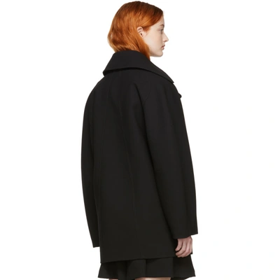 Shop Chloé Chloe Black Wool Crepe Compact Coat In 001 Black