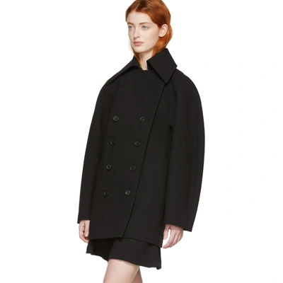 Shop Chloé Chloe Black Wool Crepe Compact Coat In 001 Black