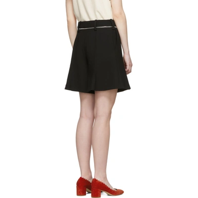 Shop Chloé Chloe Black Wool Crepe Compact Shorts In 001 Black