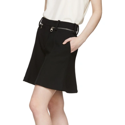 CHLOE 黑色羊毛绉纱结构式短裤