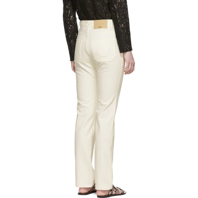 Shop Chloé Chloe White Slim Fit Jeans In 115 Dustywh