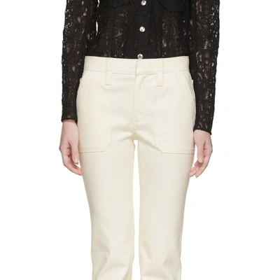 Shop Chloé Chloe White Slim Fit Jeans In 115 Dustywh