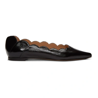 Shop Chloé Chloe Black Pointy Lauren Ballerina Flats In 001 Black