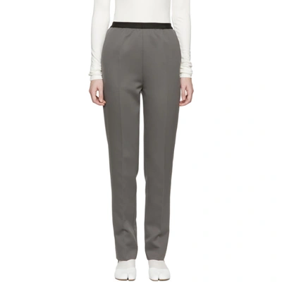 Shop Maison Margiela Grey Pull-on Trousers In 856 M Grey