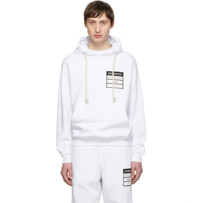 Shop Maison Margiela White French Terry Stereotype Hoodie In 100 White