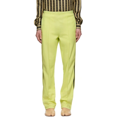 Shop Maison Margiela Yellow Side Band Track Pants