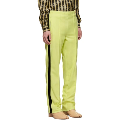 Shop Maison Margiela Yellow Side Band Track Pants