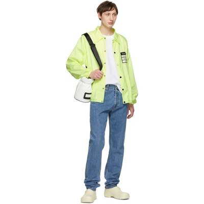 Shop Maison Margiela Yellow Nylon 'stereotype' Coach Jacket