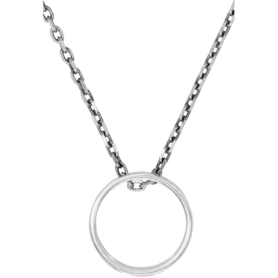 Shop Maison Margiela Silver Perforated Ring Pendant Necklace In 962 Silver