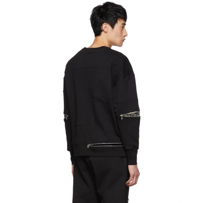 Shop Alexander Mcqueen Black Zip Sweatshirt In 1000 Black