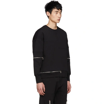 Shop Alexander Mcqueen Black Zip Sweatshirt In 1000 Black