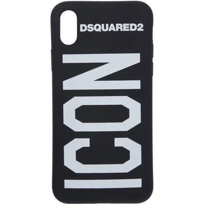 Shop Dsquared2 Black Icon Iphone X Case In M063 Nerobi