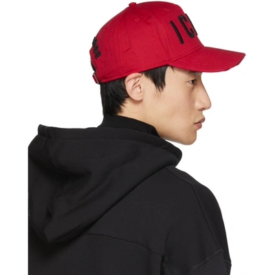 Shop Dsquared2 Red And Black Icon Baseball Cap