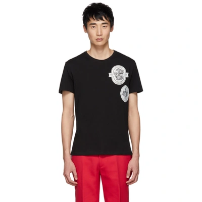 Shop Alexander Mcqueen Black Logo Patch T-shirt In 1000 Black