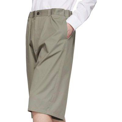 Shop Maison Margiela Green Fine Twill Shorts In 613 Sage