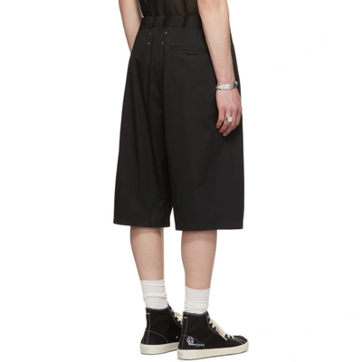 Shop Maison Margiela Black Fine Twill Shorts In 900 Black