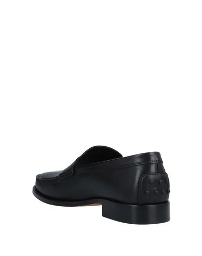 Tod's Smooth Leather Moccasin Loafers With Subtle Stitching In Black
