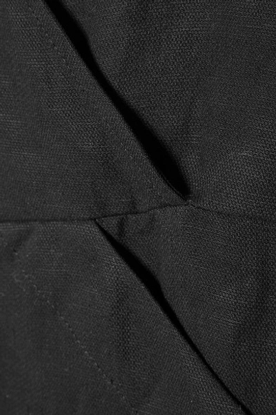 Shop Apiece Apart Morena Wrap-effect Tencel And Linen-blend Jumpsuit In Black