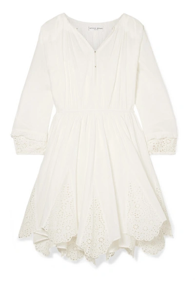 Shop Apiece Apart Vereda Broderie Anglaise Cotton-voile Mini Dress In White