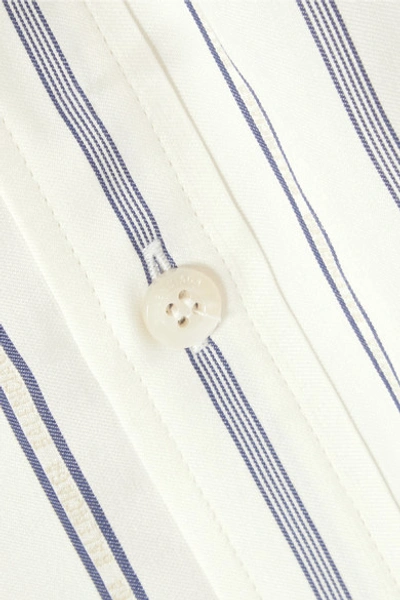 Shop Balenciaga Pussy-bow Printed Striped Silk-piqué Shirt In White