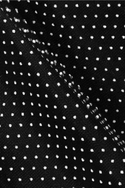 Shop Erdem Nayla Swiss-dot Tulle Blouse In Black