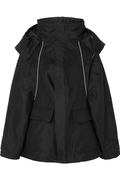 Balenciaga Swing Embroidered Canvas Parka In Black | ModeSens