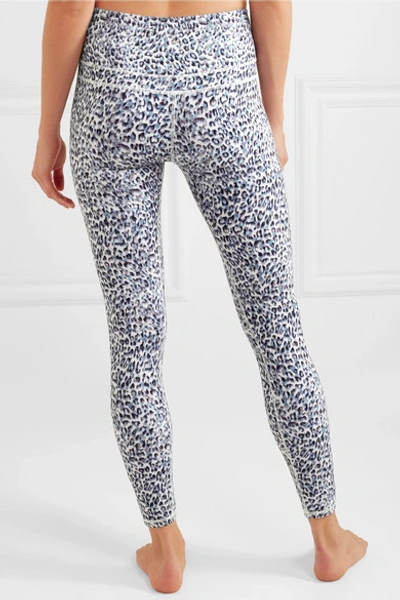 Shop Varley Biona Leopard-print Stretch Leggings In Gray